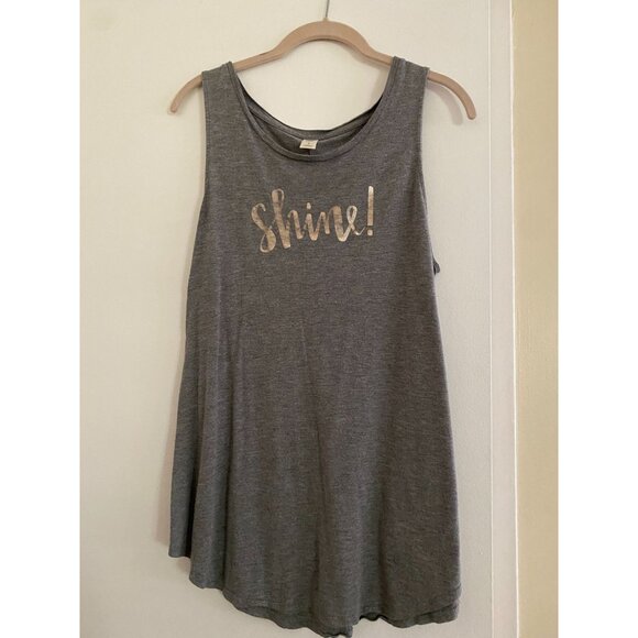 Old Navy Sleeveless "SPARKLE"  Swing Tank T-Shirt for Women Large Gray - Picture 1 of 3